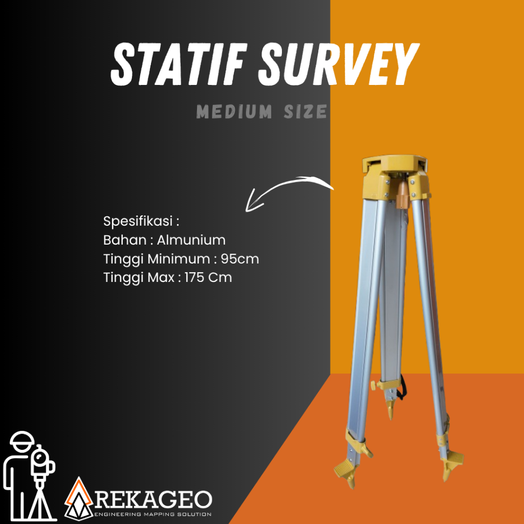Statif Survey, Tripod Almunium, Statif GPS, Statif Waterpass Ringan dan ringkas