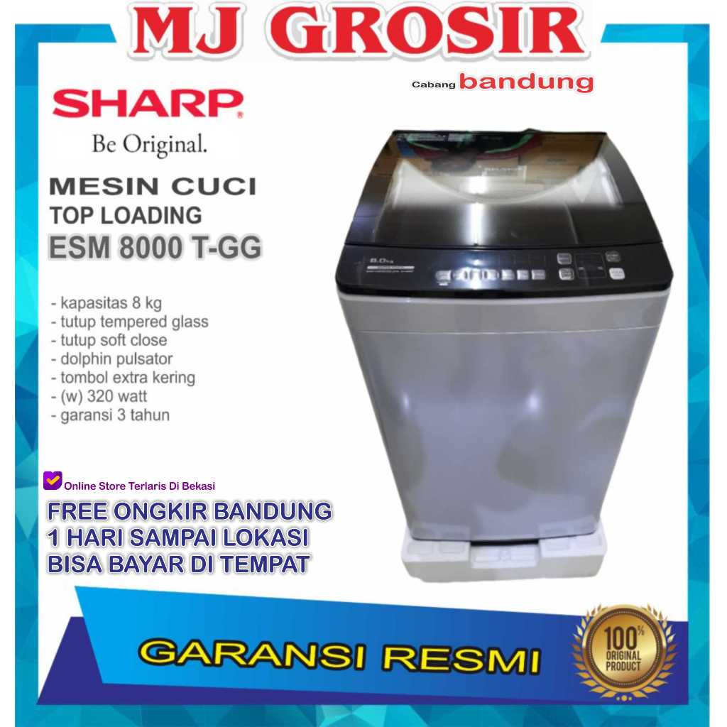 MESIN CUCI SHARP ESM 8000 8 KG 1 TABUNG ESM8000 TOP LOADING