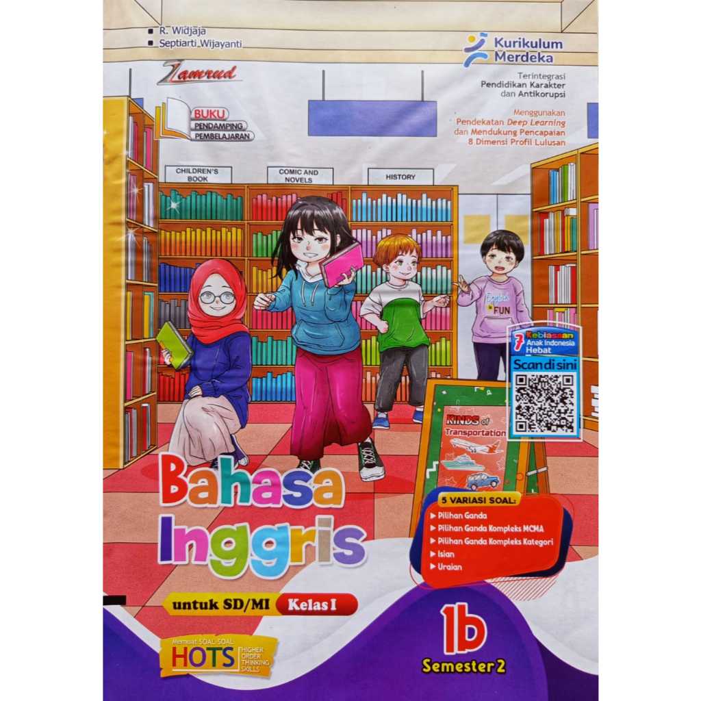 BUKU LKS BAHASA INGGRIS KELAS 1 SD/MI SEMESTER 2 KURIKULUM MERDEKA 2025-2026 ZAMRUD