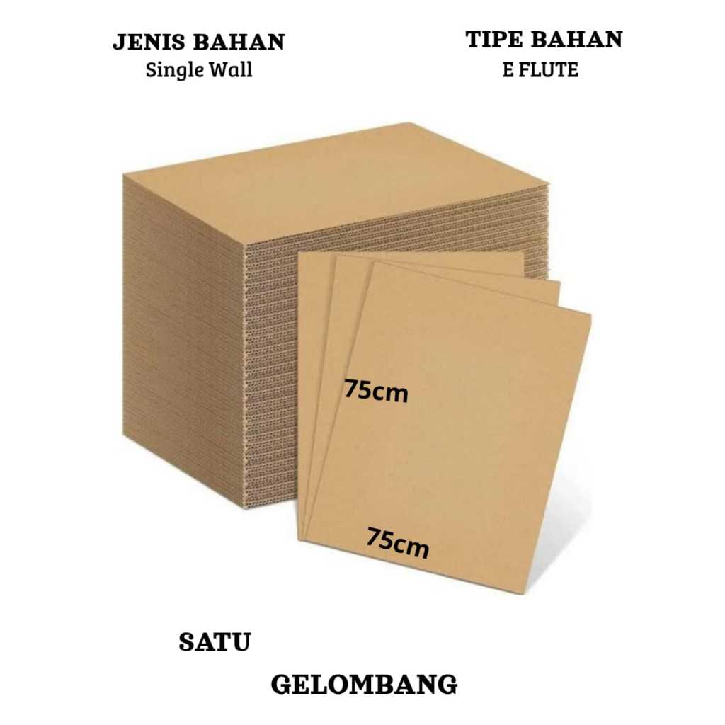 lembaraan 75x75 Eflute polos/kardus lembaran