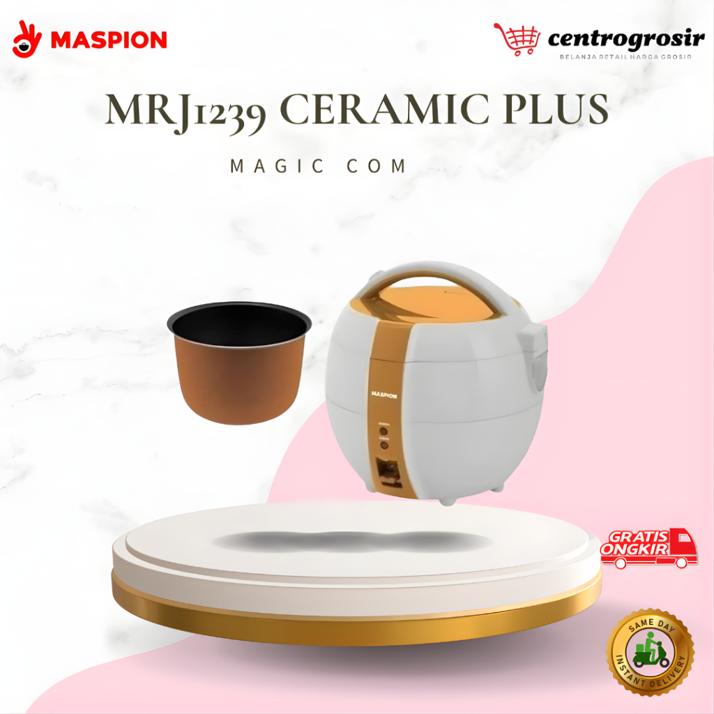Rice Cooker Maspion MRJ1239 Ceramic Plus Magic Com 1.2 Liter 350 Watt MRJ-1239-CP