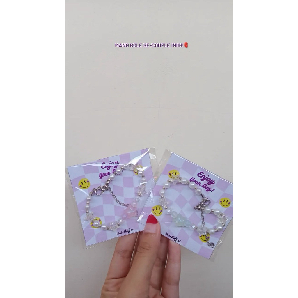 Alas packaging aksesoris gelang cincin manik manik metalic custom