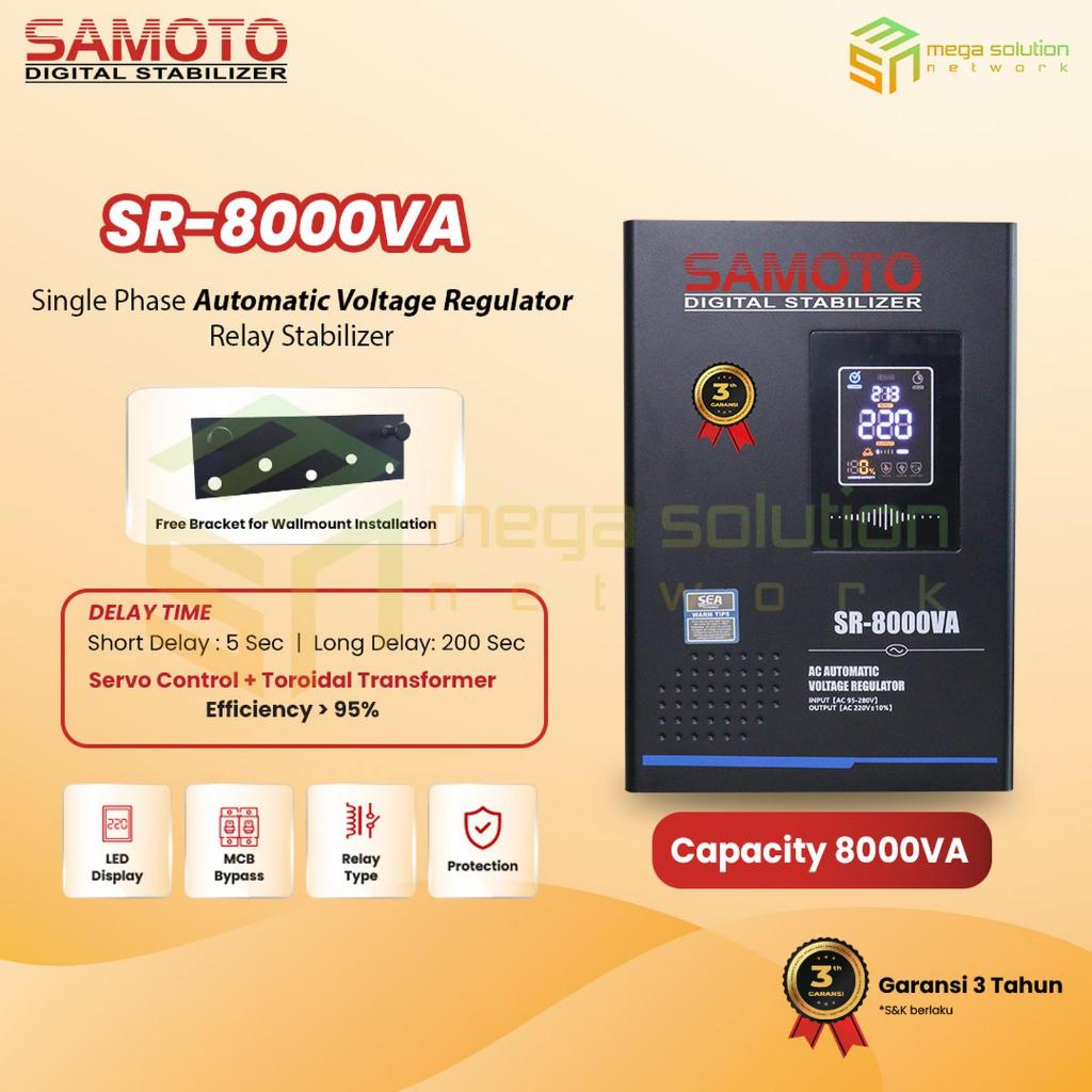 SR8000 SAMOTO Relay Stabilizer 8000VA AVR Stabiliser Relay Controlled Series