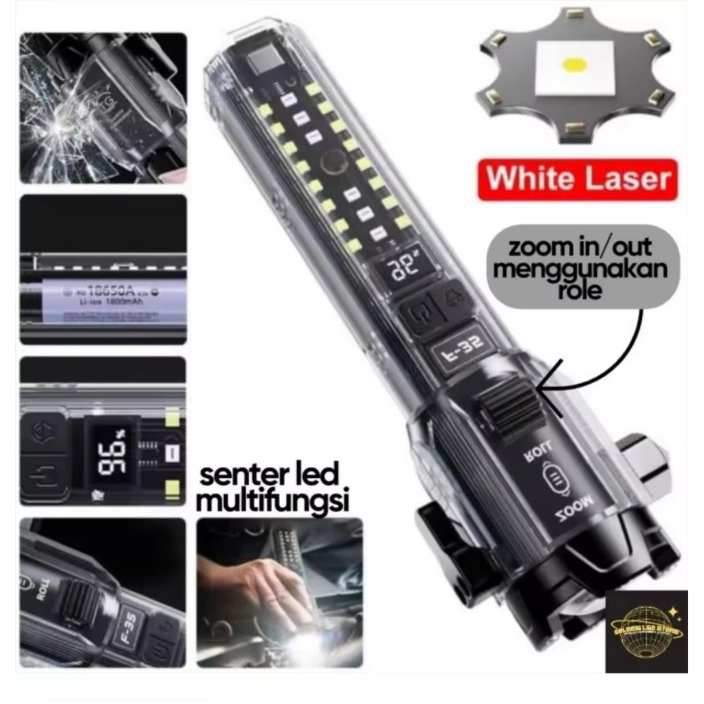 SENTER LED ZOOM ROLL SUPER TERANG / SENTER CAMPING / SENTER MULTIFUNGSI EMERGENCY