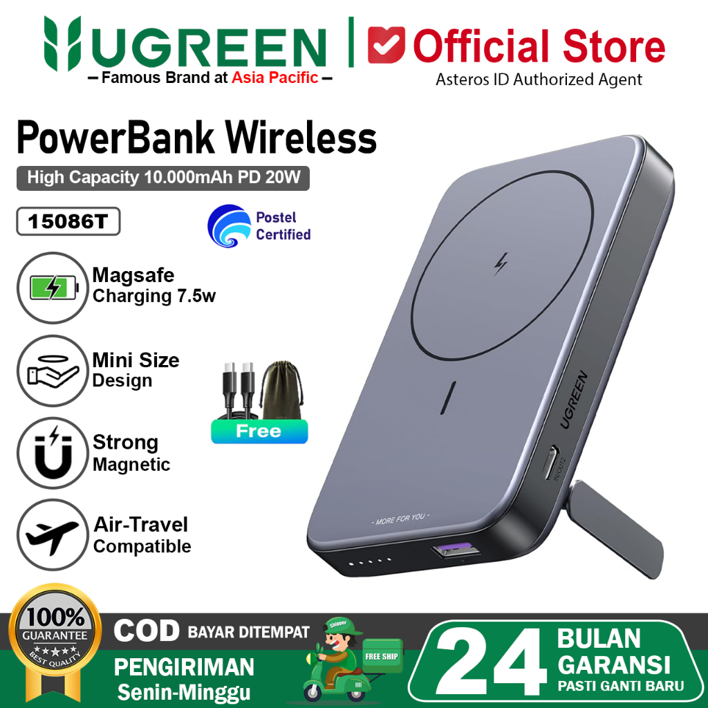 UGREEN Power Bank Magsafe Wireless PD Fast Charging 20w 10.000mAh 15086