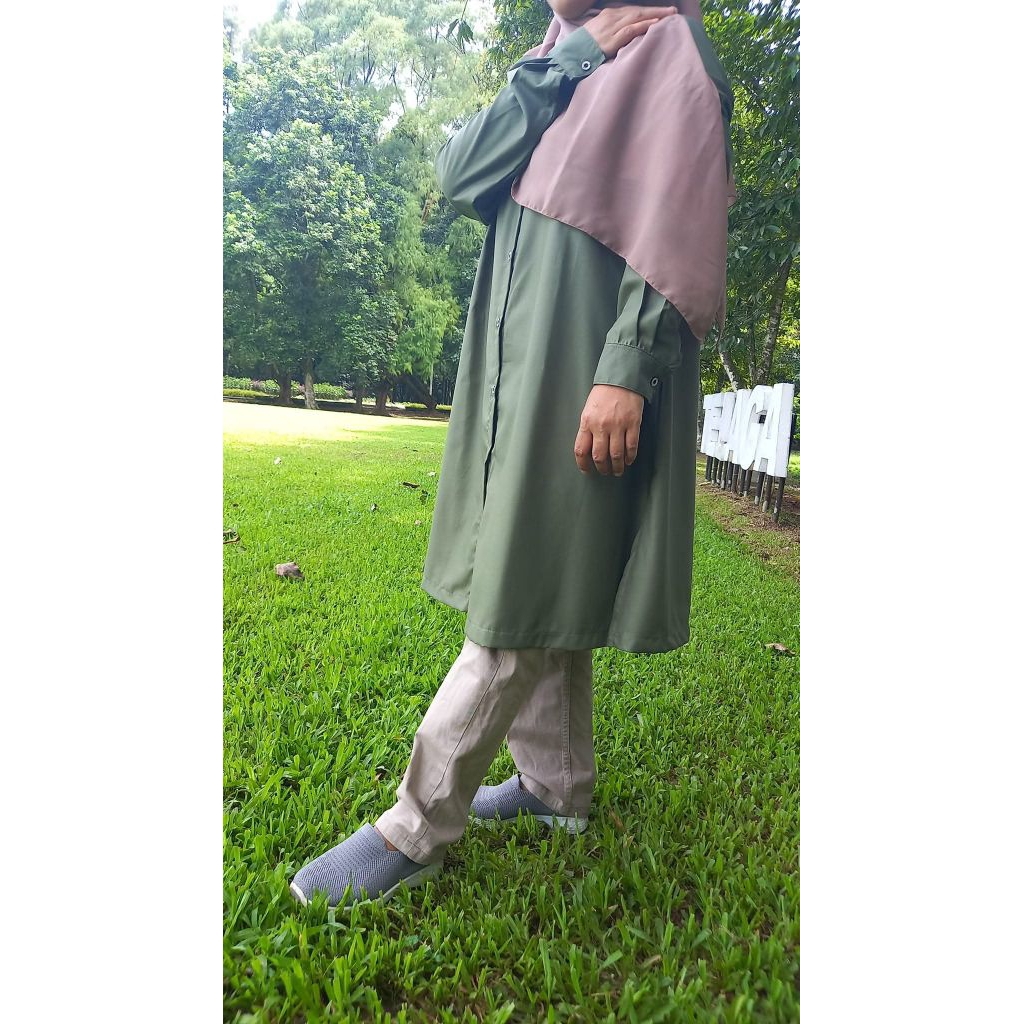 TUNIK KEKINIAN FULL KANCING BAHAN TOYOBO FODU PREMIUM