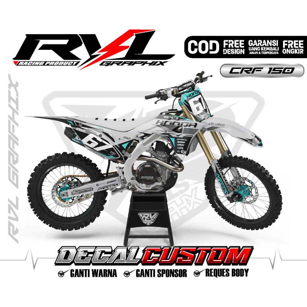 DECAL STICKER CRF 150/250 CUSTOM REQUES PREMIUM TERBARU