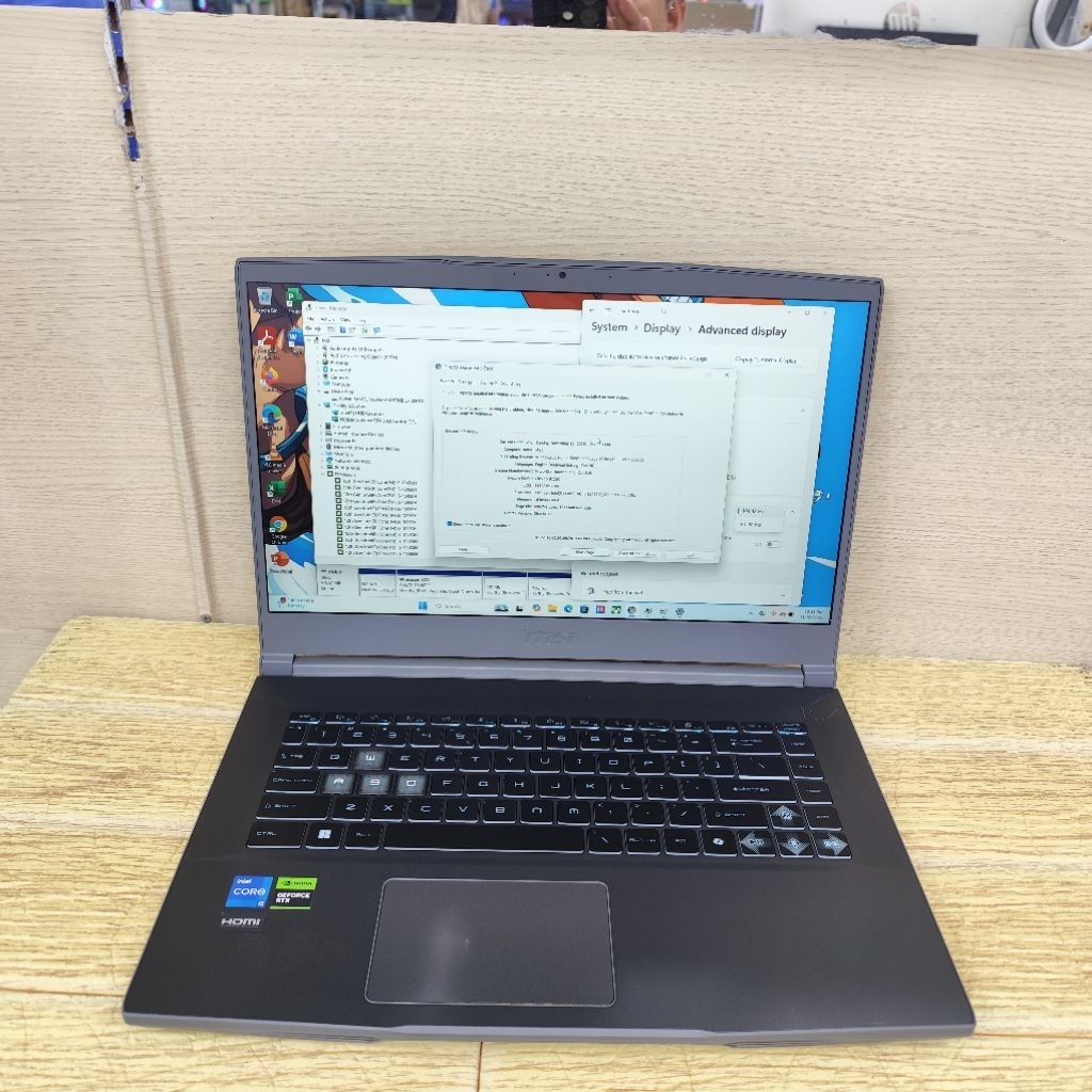 Laptop Second MSI Thin B12uc Core i5-12450h Ram 16gb Ssd 512gb Rtx 3050 Gen 12