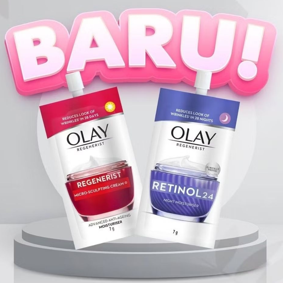 Olay Regenerist Micro Sculpting Day Cream / Retinol24 Retinol Night Cream Moisturizer Cream Sachet 7