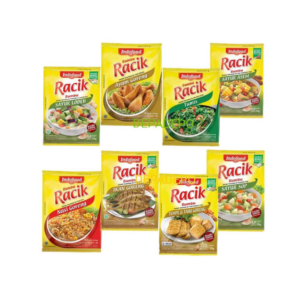 Bumbu Racik Indofood Per Sachet Nasi Goreng Ayam Goreng Ikan Goreng Tempe Goreng Sayur Asem Sayur So
