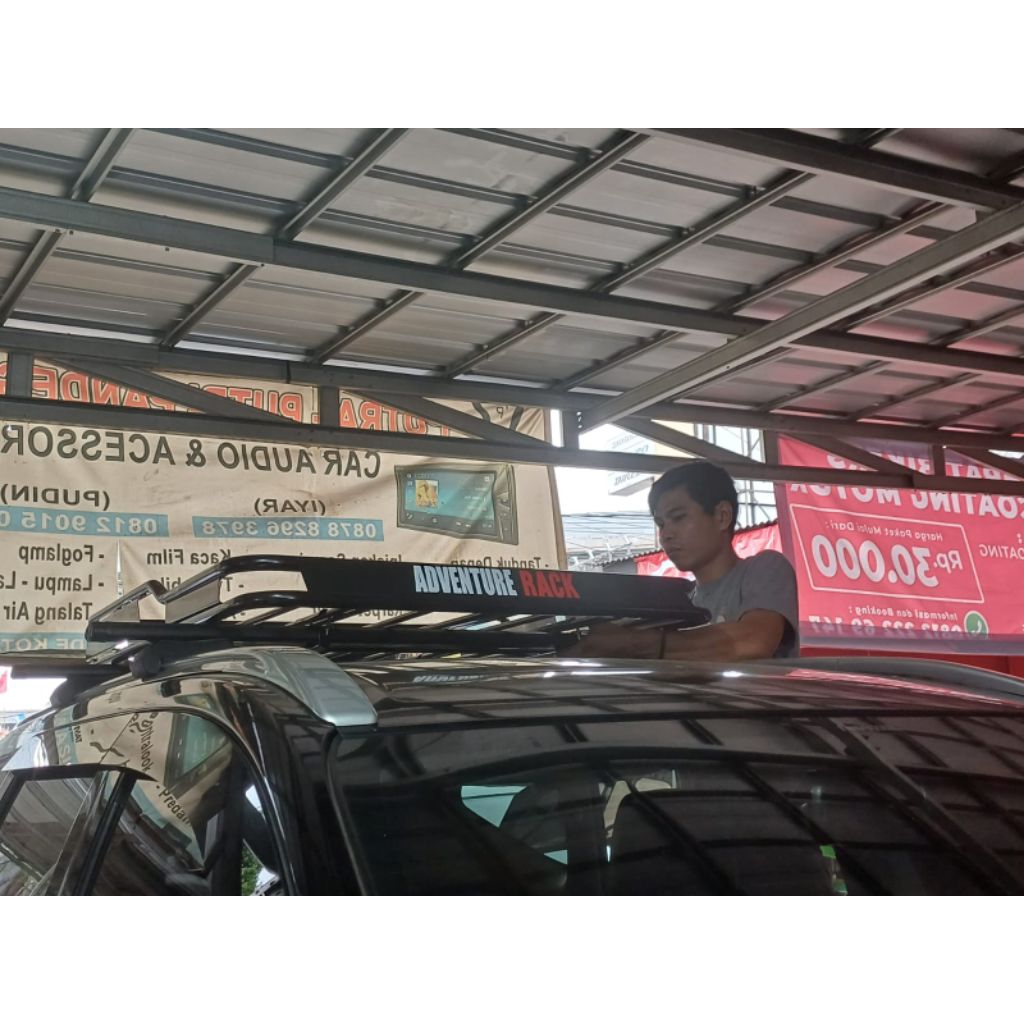 Roof rack roofrack bagasi atas mobil model Adventure jepit roof rail