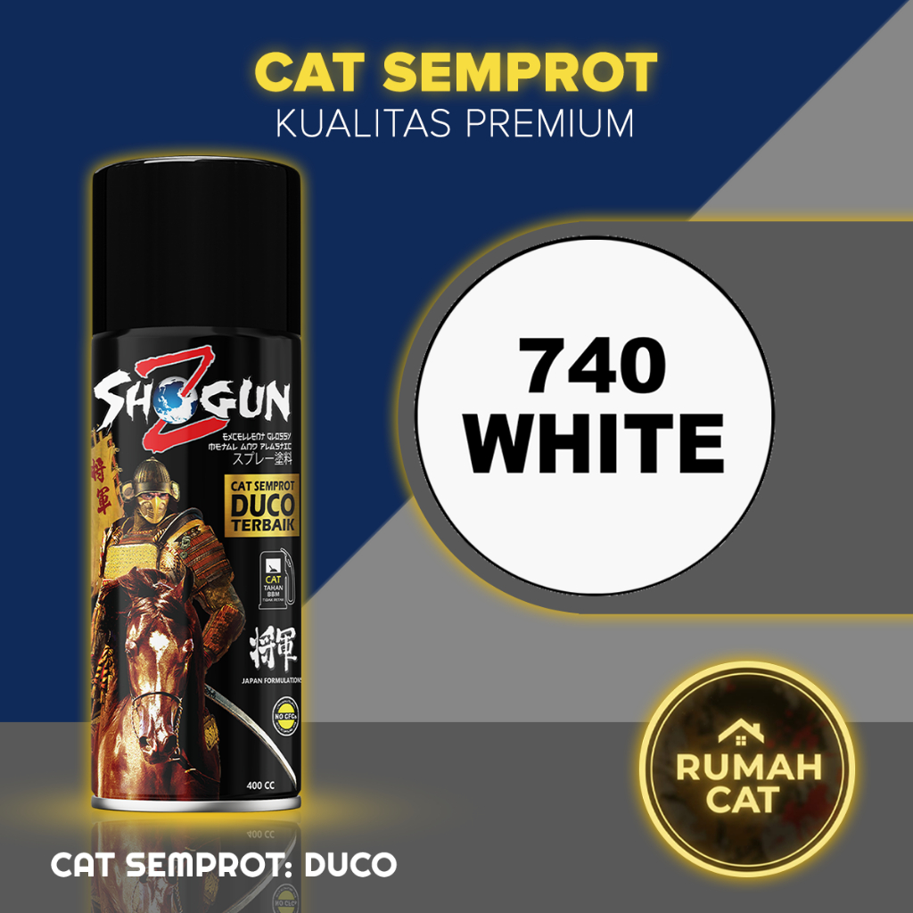 Pilox Pylox Pilok Shogun Z Paint Duco White Glossy - Putih Glossy 740 - Cat Semprot Tahan Bensin ( 4
