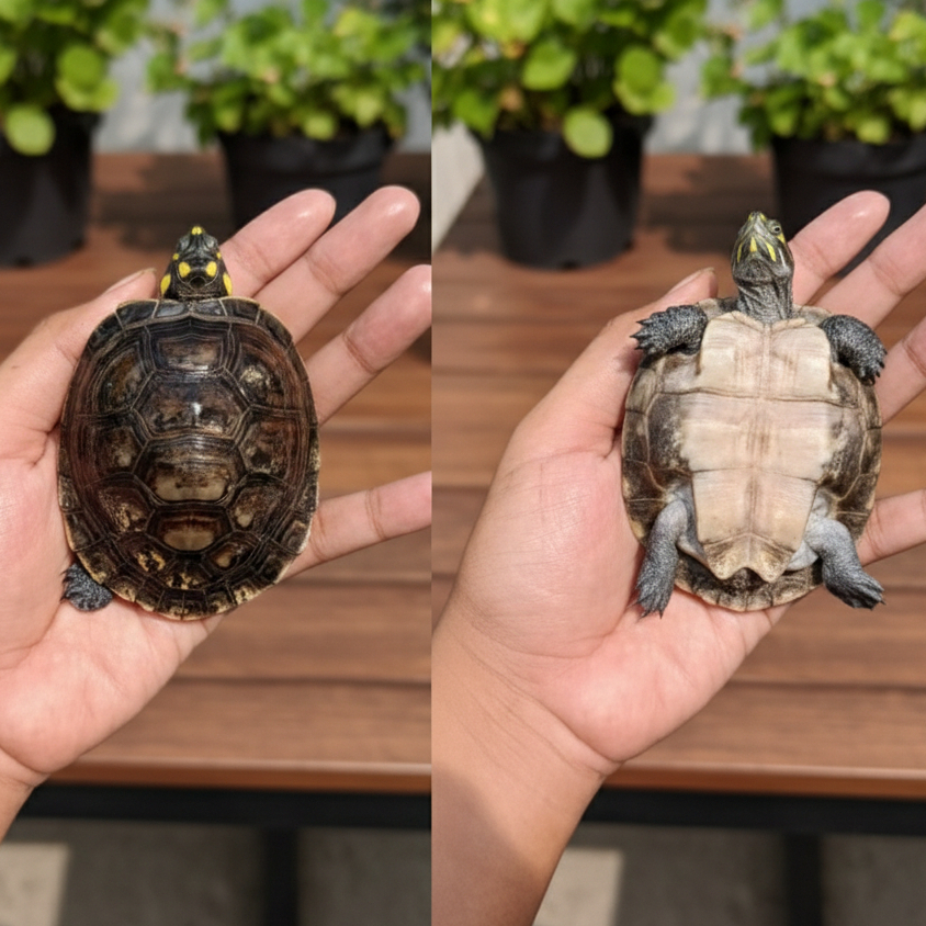 Kura Kura Badut Unifilis (7-10cm) - Kura Air Hias Mulus Sehat Makan Rakus No Minus