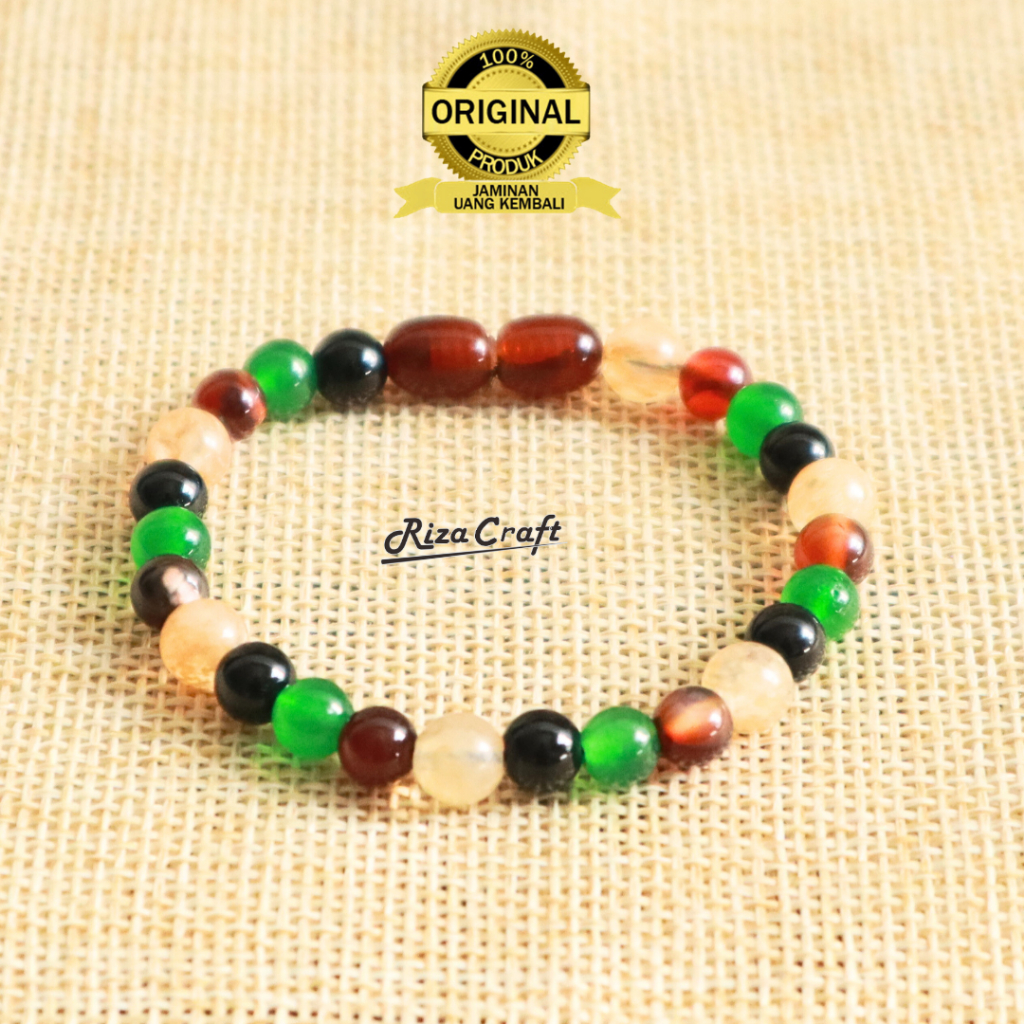 Gelang Anak Perempuan Laki Laki Batu Kristal Amber Giok Onyx Citrine Yaman ASLI Original ANTI Iritas