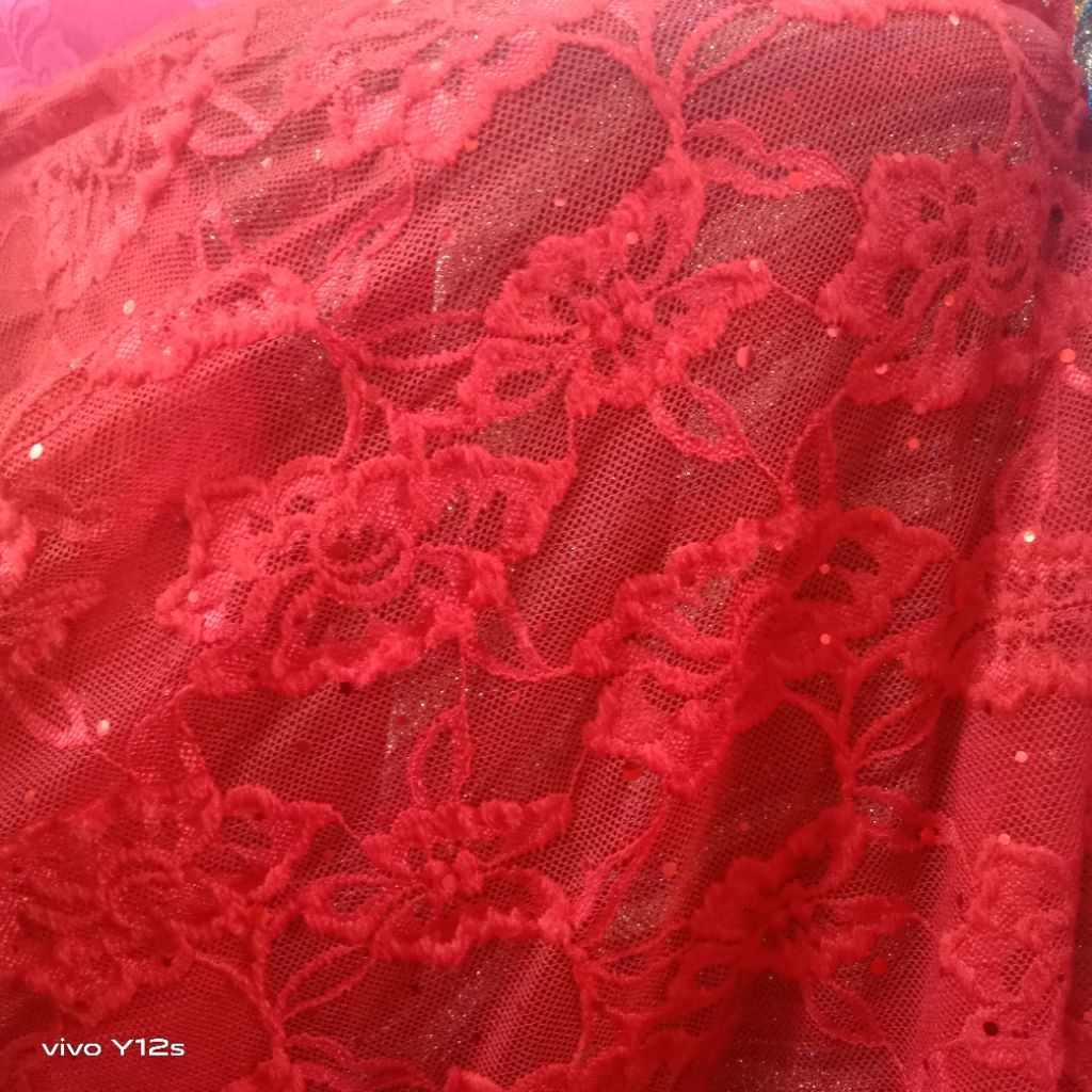 Kain Brokat payet / Harga / 0.5m / Kain Brokat  Payet Meteran / Bahan Brokat  Payet / Bahan Brokat P