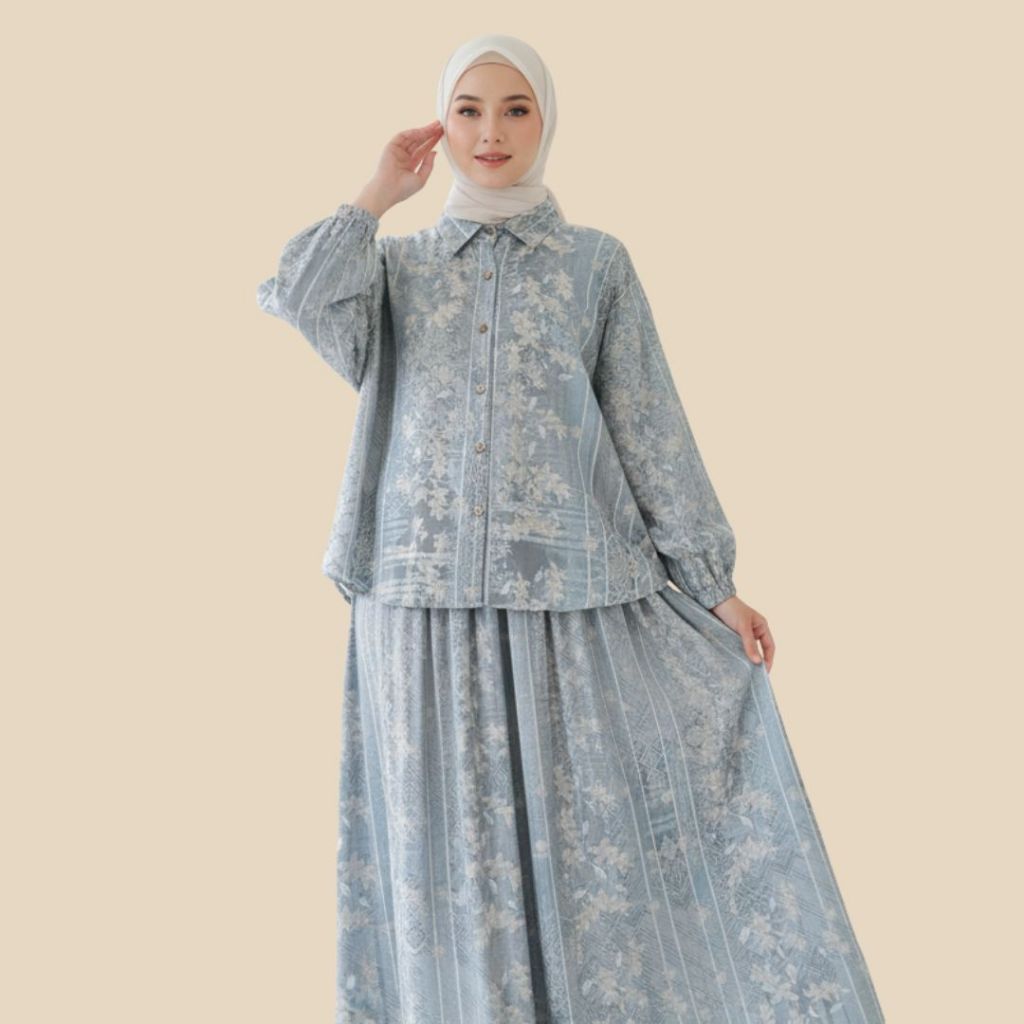 SEJALUR - Setelan Rok Rayon Viscose Jaguar / Magnum Set Wanita Kekinian Busui Friendly Cantik Modis