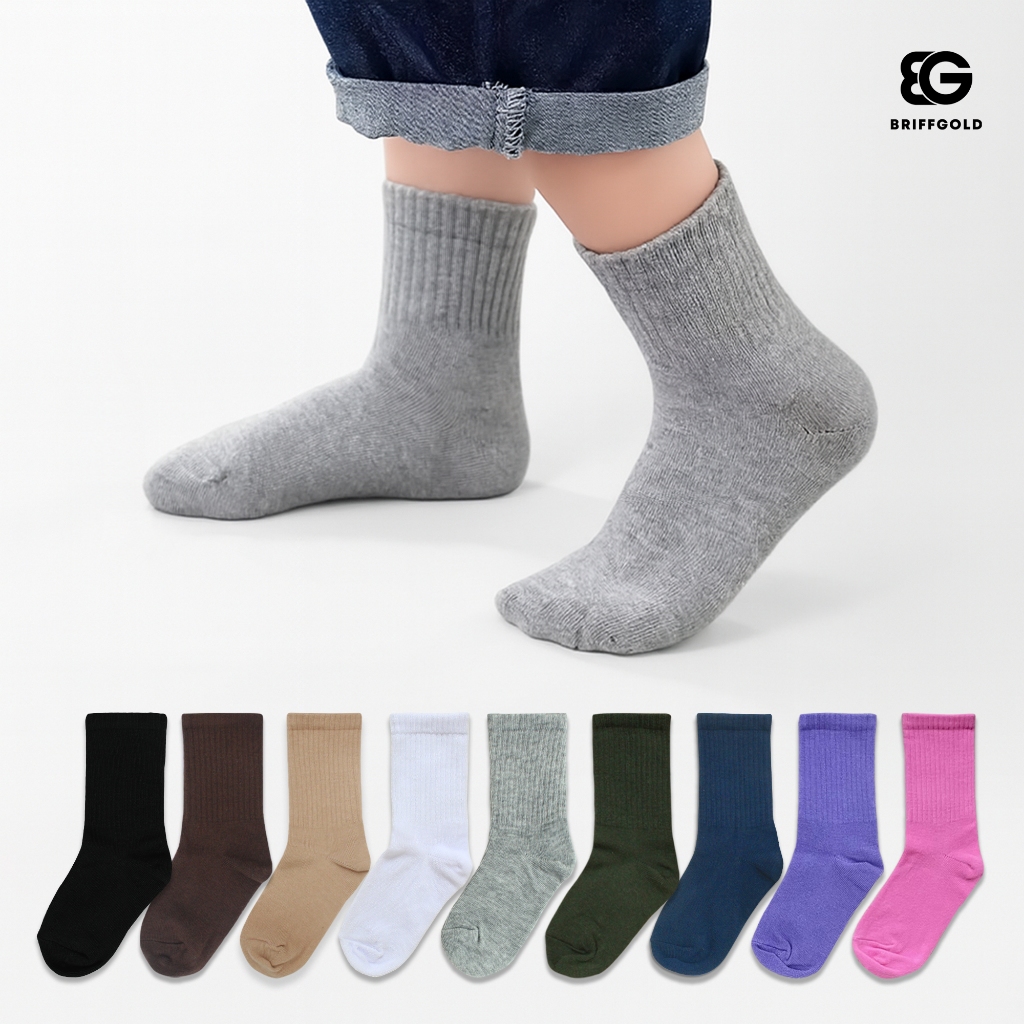 Briffgold - Kaos Kaki Anak Polos Panjang Premium 1 - 6 Tahun