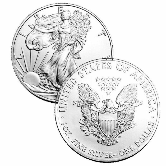 Koin Perak Silver Eagle | 1 OZ Coin 31.1 gram Fine Silver 9999 murni gram - 100% ORIGINAL