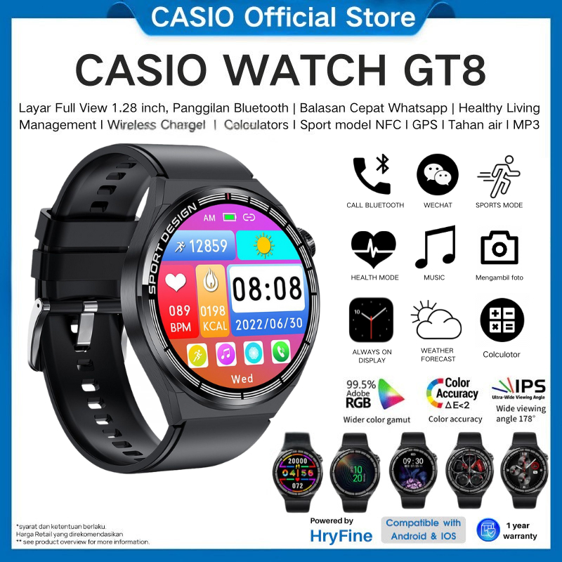 Hot Deals Casio Smartwatch Gt8 With 2.1"Hd Amoled Display,Bluetooth Call Smartwatch Pria Monitor