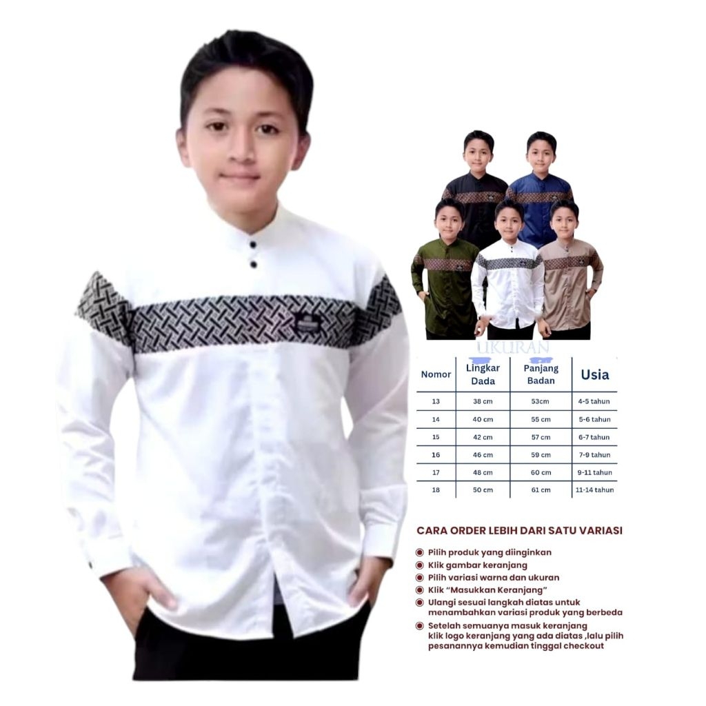 Baju Koko anak remaja laki laki usia 4-14 tahun||Koko anak terbaru terlaris