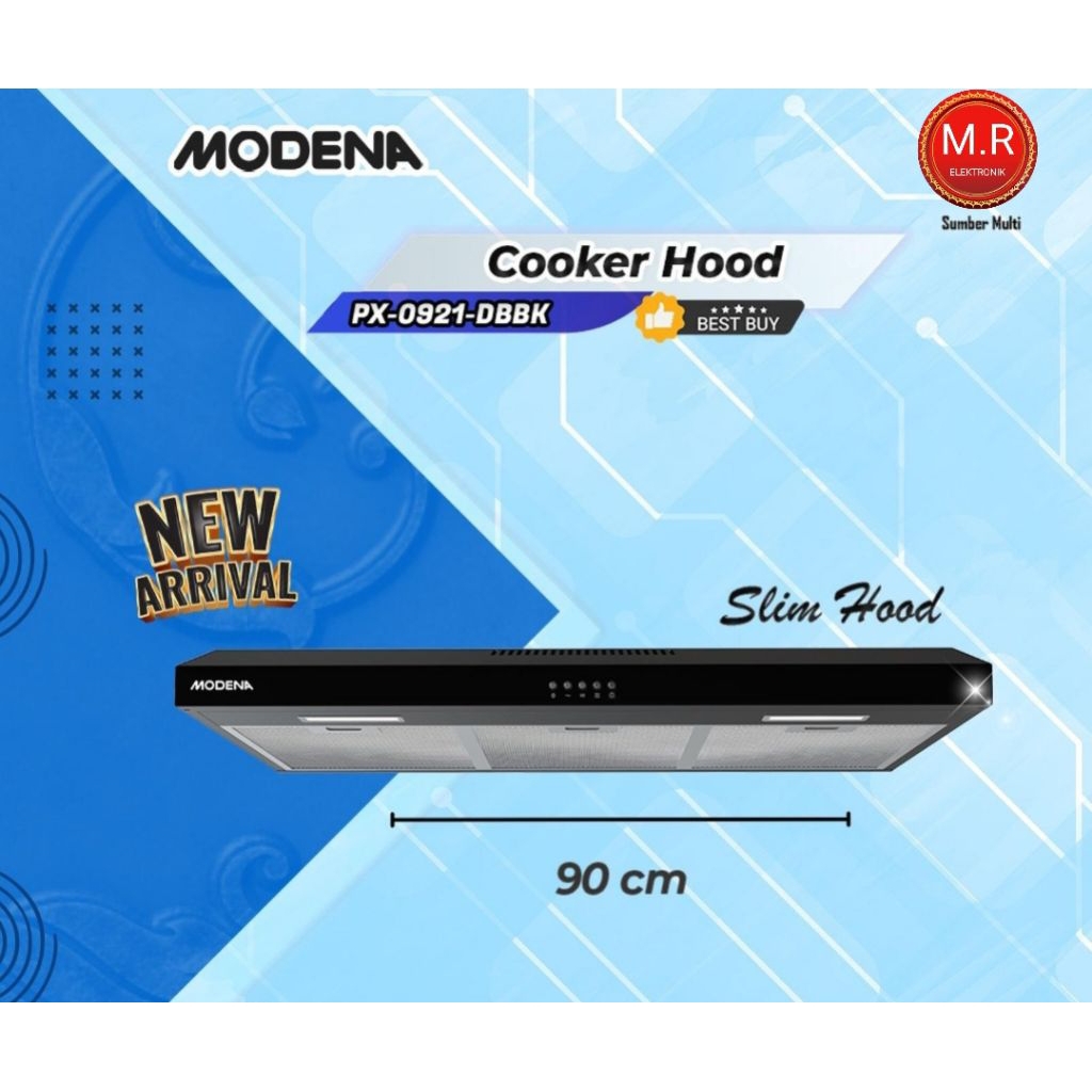 MODENA COOKER HOOD 90CM BLACK PX0921DBBK