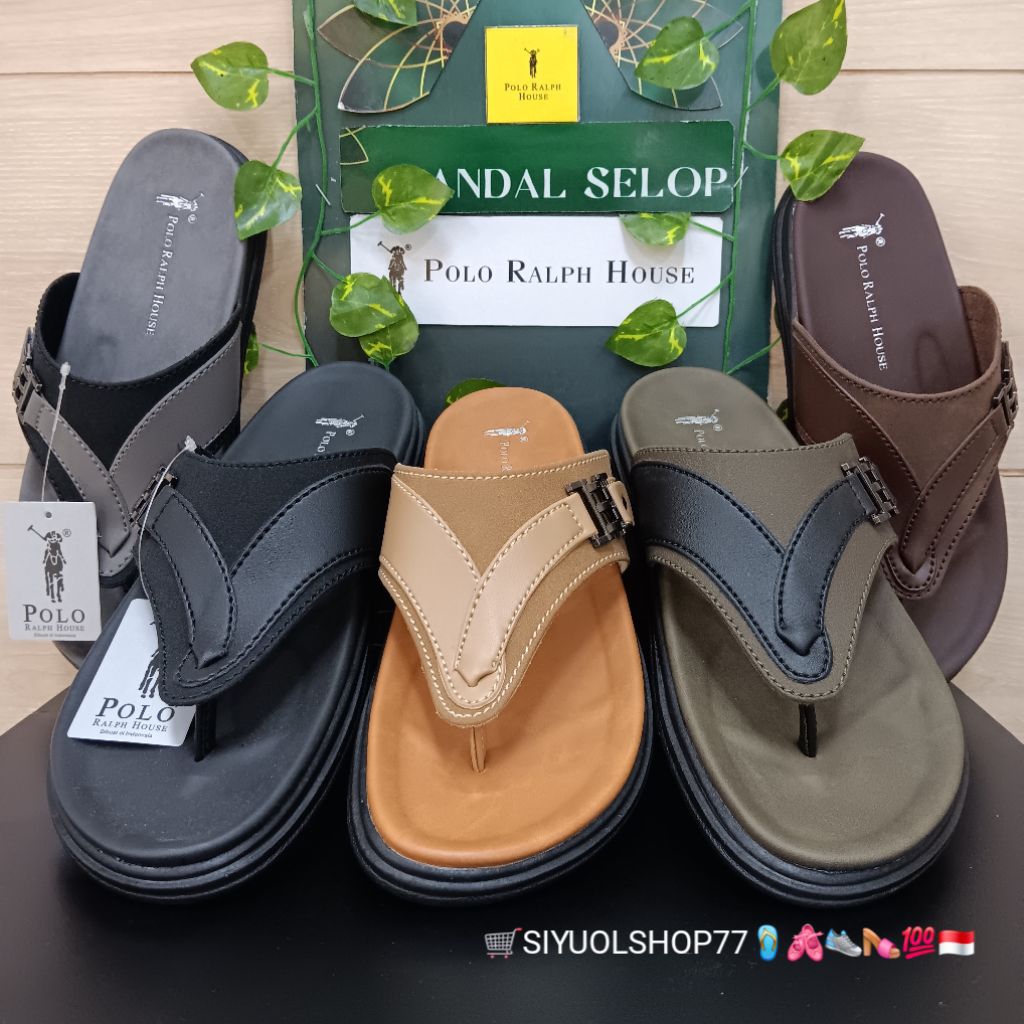 [Bisa COD/100% Original/Art CLEVO 01] Sandal Pria POLO RALPH HOUSE/Sandal Casual Pria/Sandal Slide/S