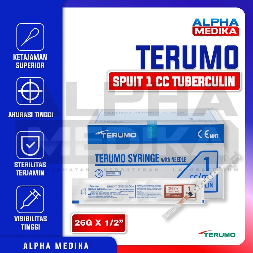 TERUMO - Spuit 1cc Terumo "PCS" / Spuit 1ml Terumo Tubercullin Ecer / Syringe Suntikan Terumo