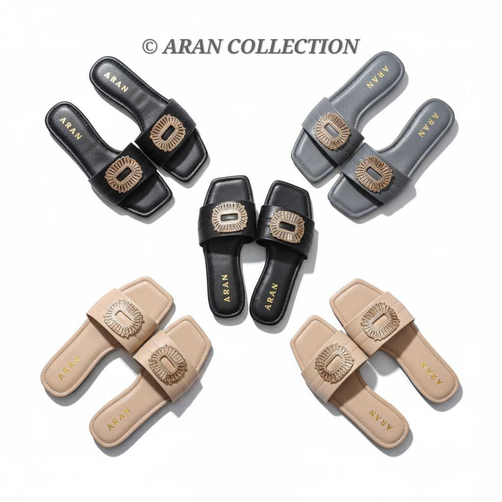 Sendal Selop Flat Wanita/Sandal Teplek Wanita Aran Bella