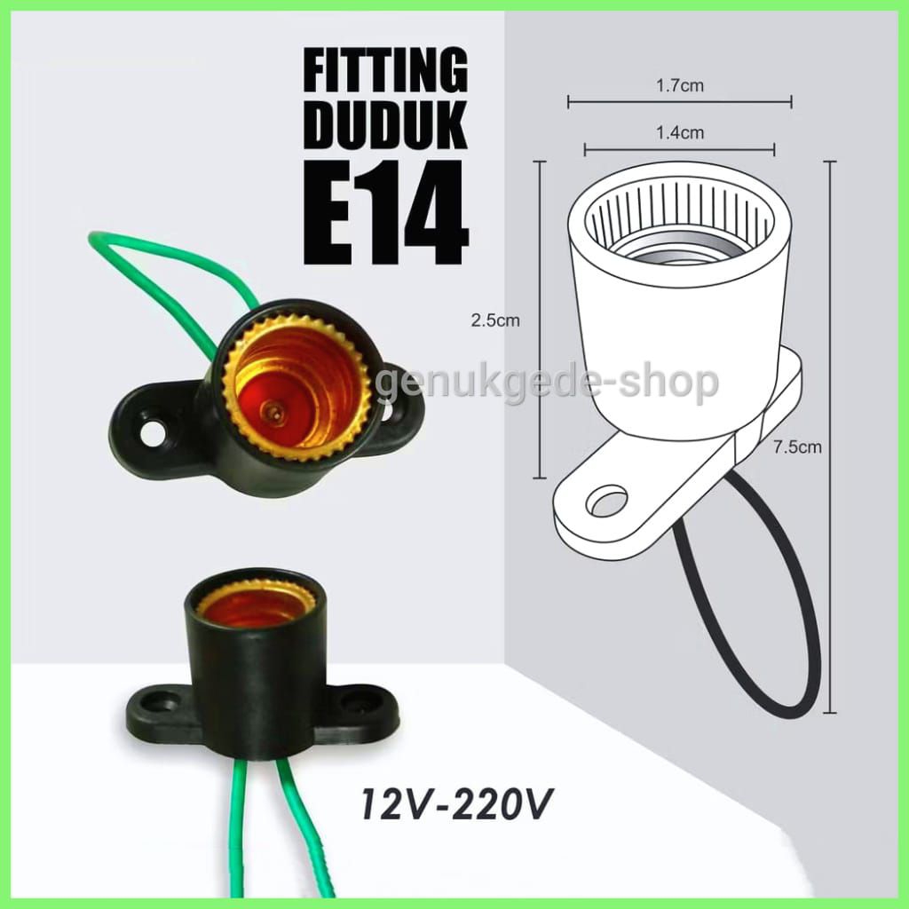 Fitting Duduk E14, Fitting Bohlam Cabe, Fitting Lampu Hias