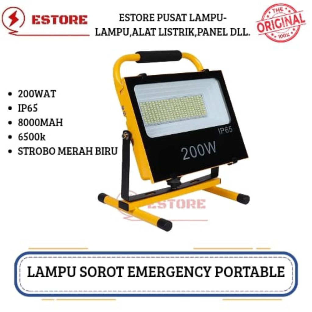 lampu sorot emergency portable 200wat lampu tembak 200wat