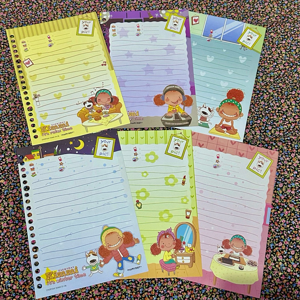 6 LEMBAR kimmi harvest kertas binder loose leaf karakter