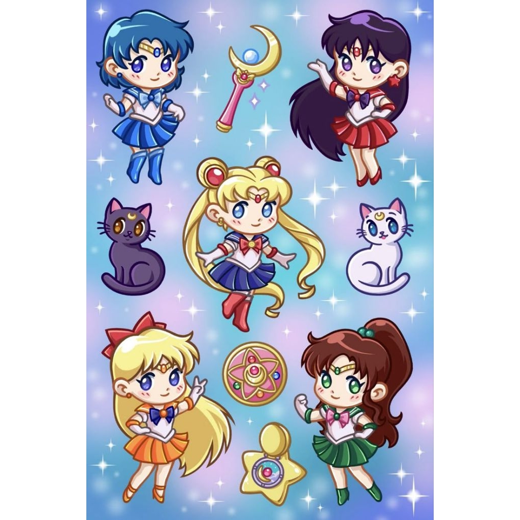 stiker sailor moon,stiker anak,stiker anak perempuan,stiker lucu,stiker hp,stiker helm,stiker tempel