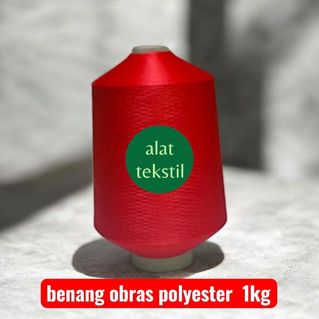 Benang Obras Polyester 150D 1kg Warna Merah • Benang Obras Kiloan Mesin Jahit / Obras