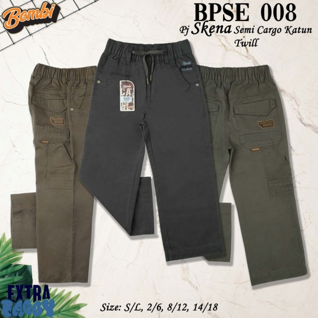 Celana Panjang Katun Skena Semi Cargo Anak BOMBI Original || BPSE || BMB020