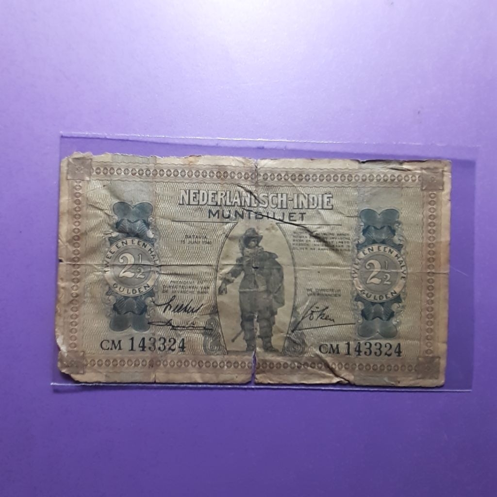 uang kuno 2.5 gulden muntbiljet