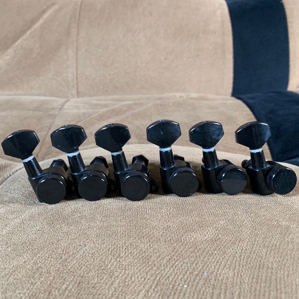 dryer gitar elektrik locking tuner 6 inline hitam JHR