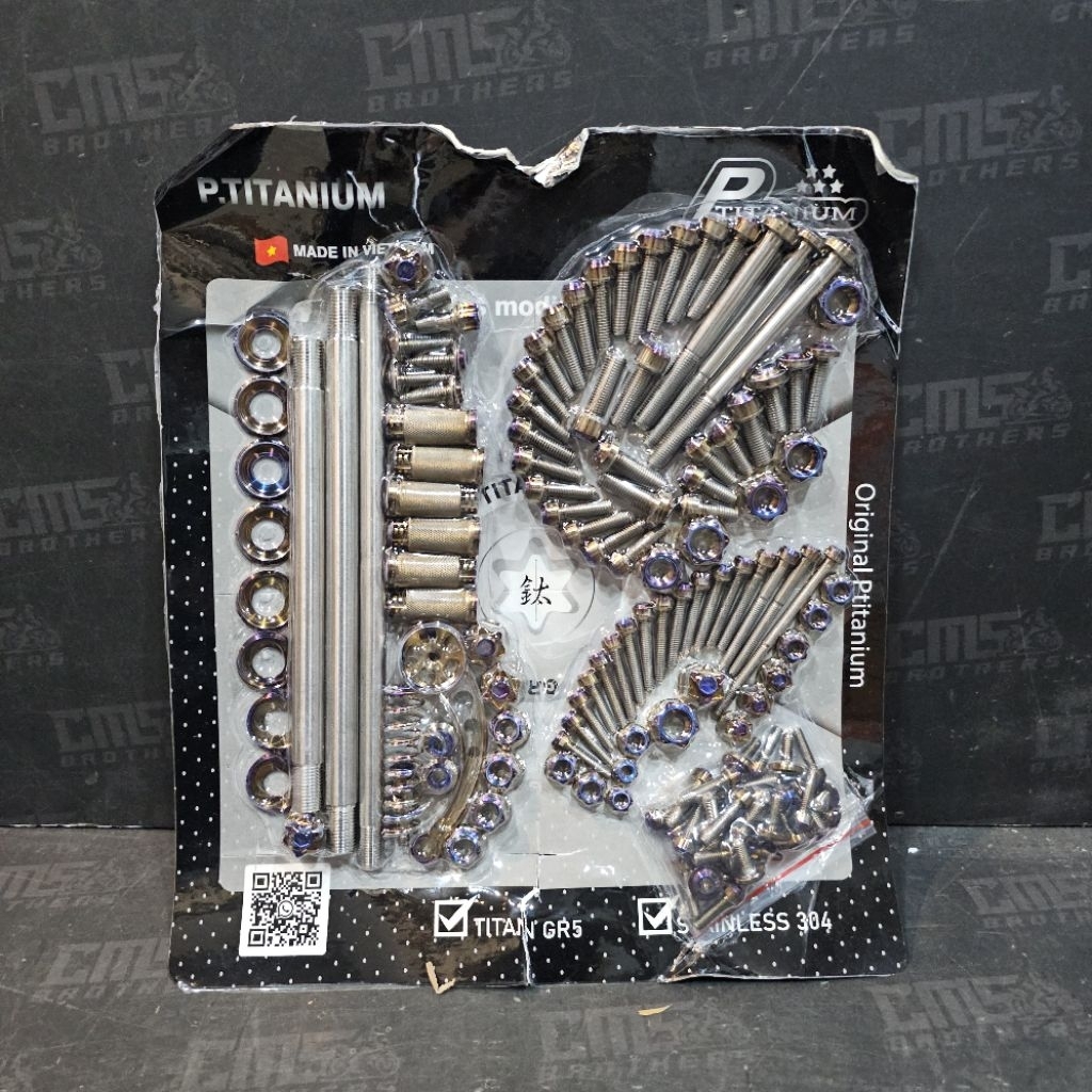 Baut Full Set Titanium Mesin Komplit Body Set Rangka As Roda Swing Arm P titanium Burn Bakar Yamaha 