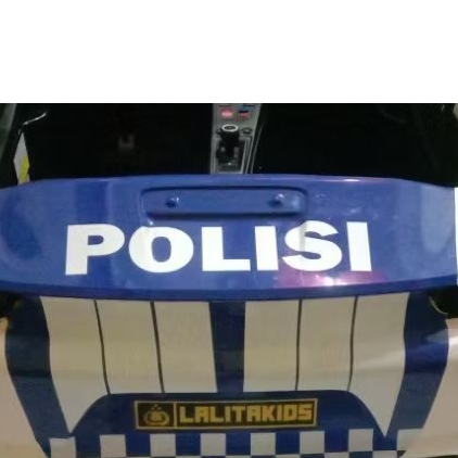 STIKER TULISAN POLISI MOBIL AKI