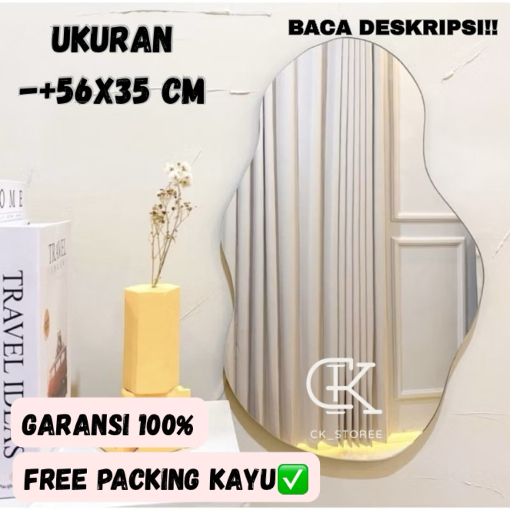 Cermin Abstrak Besar Gantung / Cermin Aesthetic Dinding