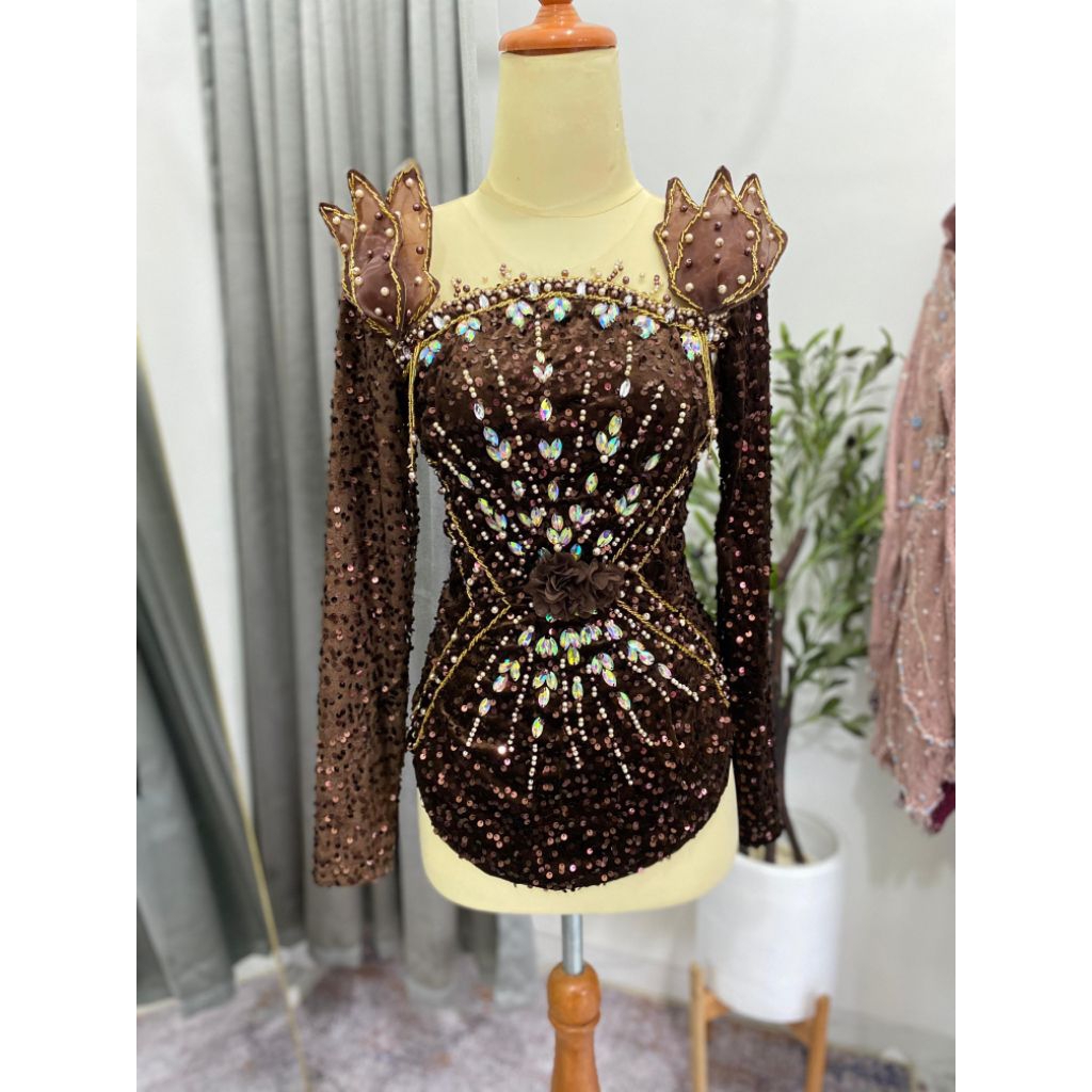 RNDKebaya sequin full Payet daun