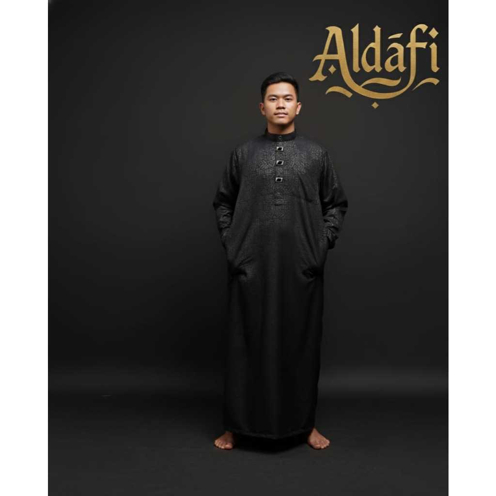 ALDAFI Jubah pria dewasa gamis laki laki gamis pria premium motif embos kancing import