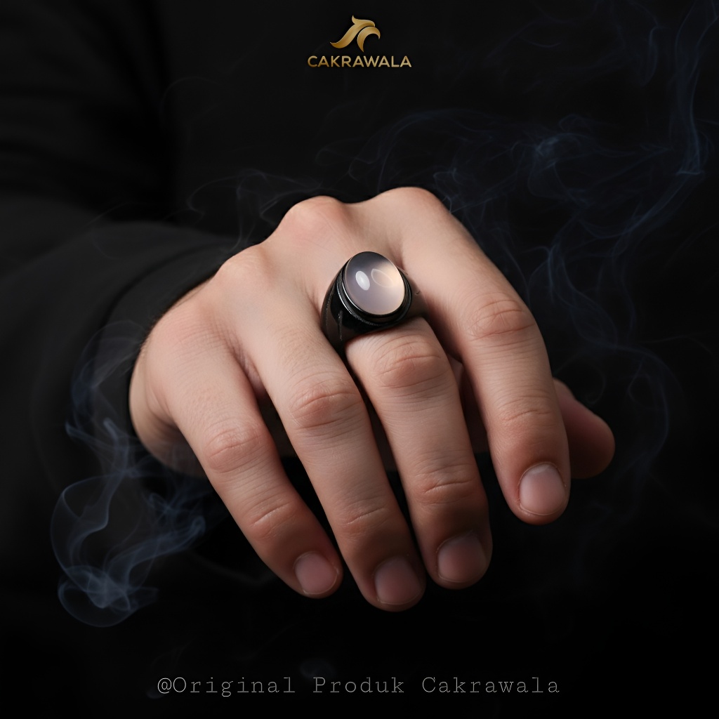 CAKRAWALA Luxury Men's Ring - Cincin Batu Lavender Lembu sekilan Ring Titanium