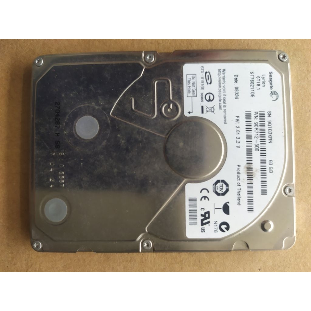 HDD Harddisk 1.8 inch untuk ipod classic handycam mac , seagate 60gb