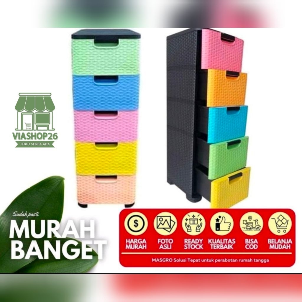 Lemari plastik kontener trivia 5 susun