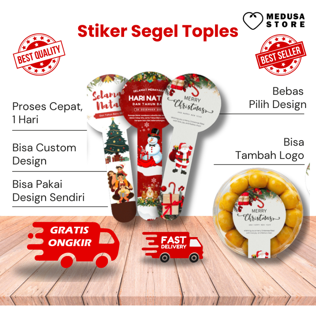 Stiker Segel Toples Merry Christmas/ Sticker Toples Natal