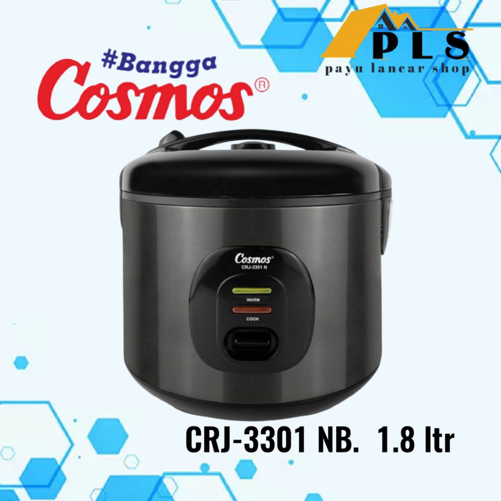 COSMOS rice cooker 1.8 liter CRJ 3301 NB black series, magic com cosmos crj3301nb, magicom