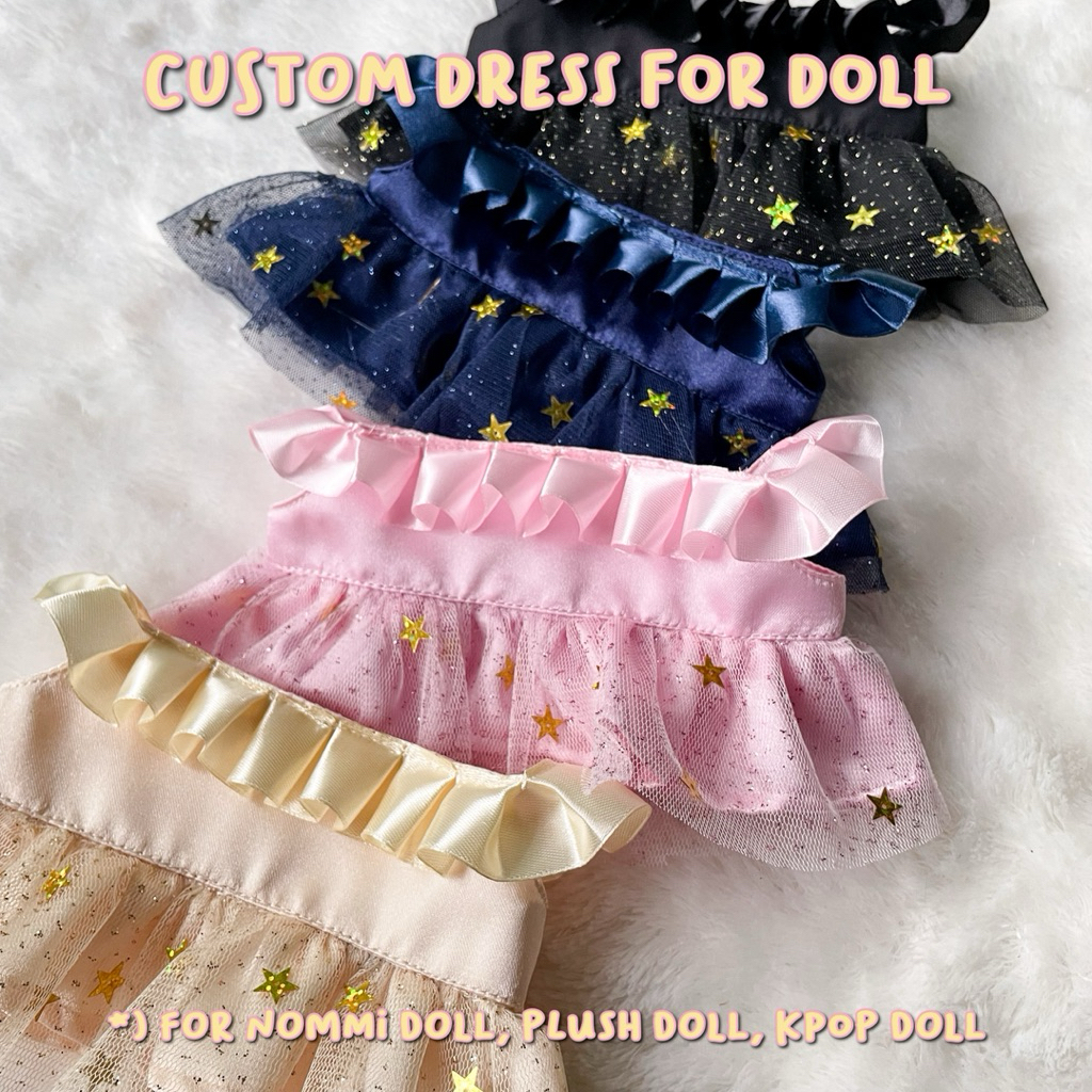 CUSTOM DRESS FOR PLUSH DOLL (NOMMI, KPOP DOLL, CHARACTER DOLL)