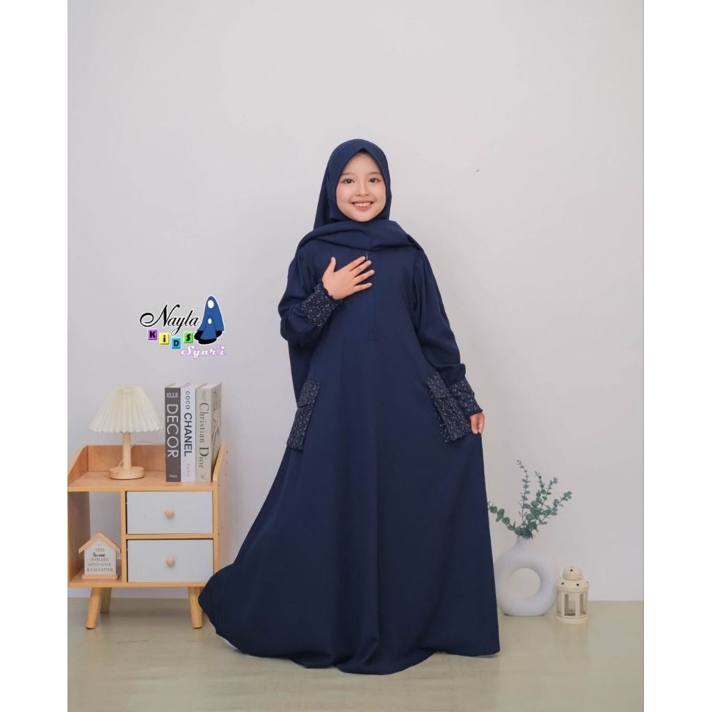 Gamis anak etnica by Nayla kids | gamis anak set syar'i| gamis anak casual