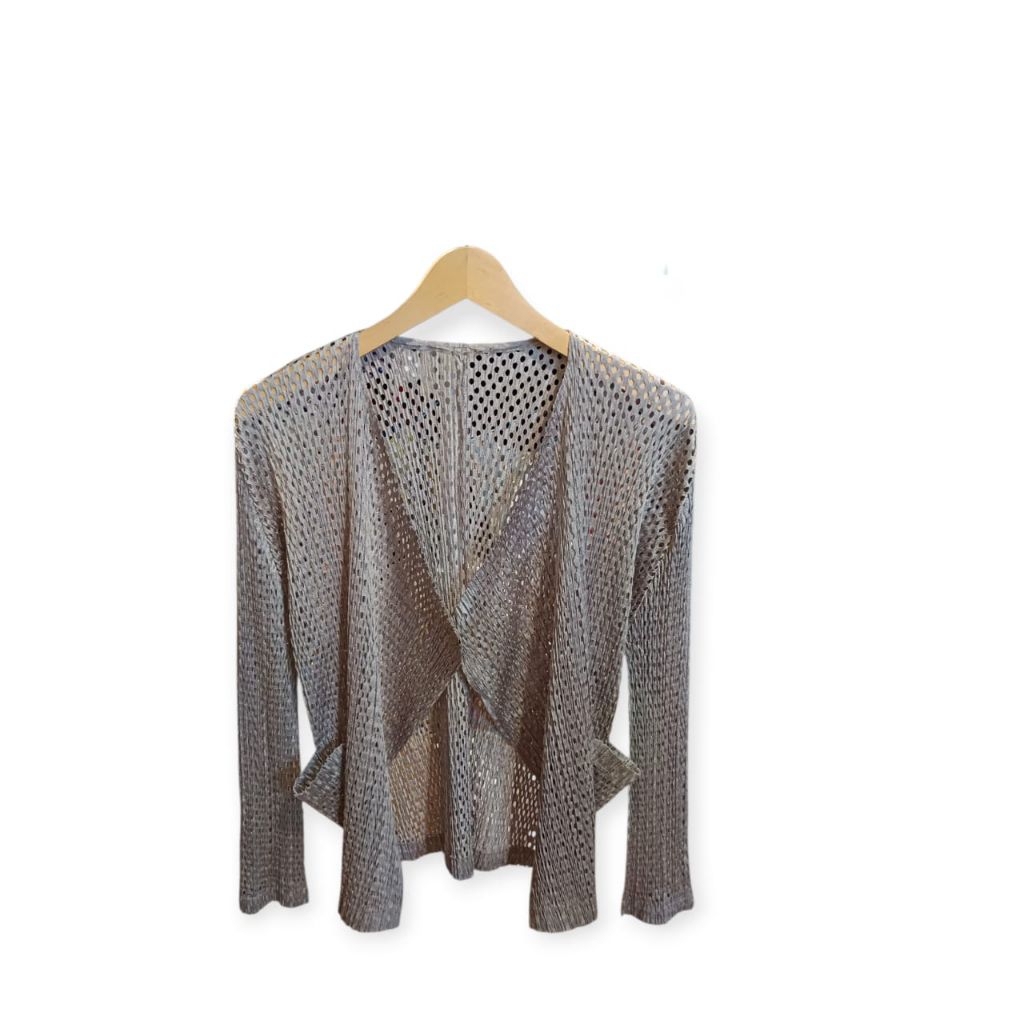 Pleats Please Issey Miyake Tan Cardigan