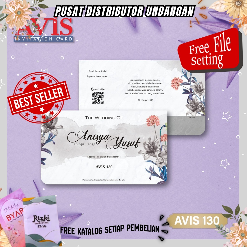 Avis 130 Blangko Undangan Murah Desain Minimalis | undangan khitan | undangan best seller | undangan